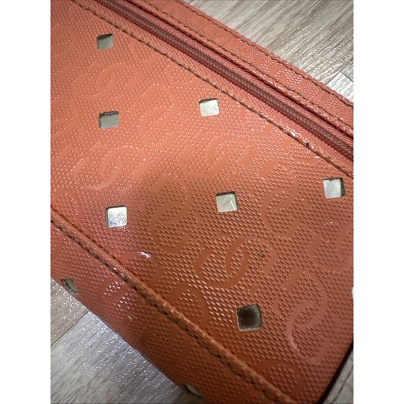 GUESS Los Angeles Women’s Leather Large Wallet Mirrored Hula GIRL Orange Y2K - Picture 4 of 8